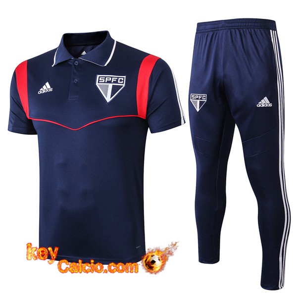 Maglia Polo Uomo Sao Paulo FC + Pantaloni Blu Scuro 19/20