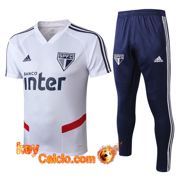 Maglia Allenamento Sao Paulo FC + Pantaloni Bianco 19/20