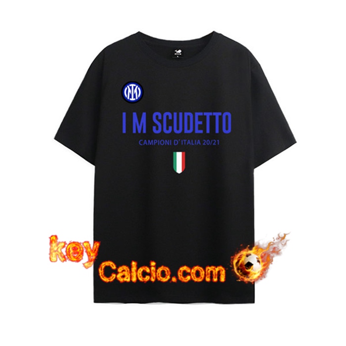 T Shirt Allenamento Inter Milan Scudetto Nero 2021