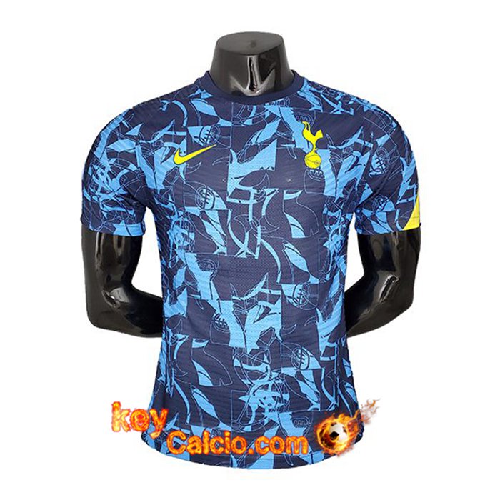 T Shirt Allenamento Tottenham Hotspur Player Version Nero/Blu 2021/2022