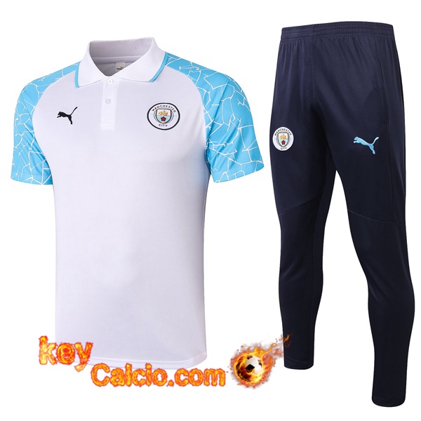 Maglia Polo Manchester City + Pantaloni Bianco 20/21