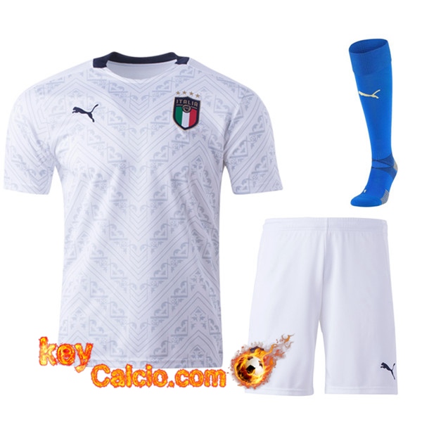 Kit Maglia Calcio Italia Seconda (Pantaloncini+Calzettoni) UEFA Euro 2020