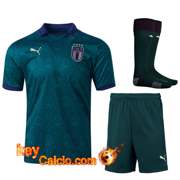 Kit Maglia Calcio Italia Terza (Pantaloncini+Calzettoni) UEFA Euro 2020