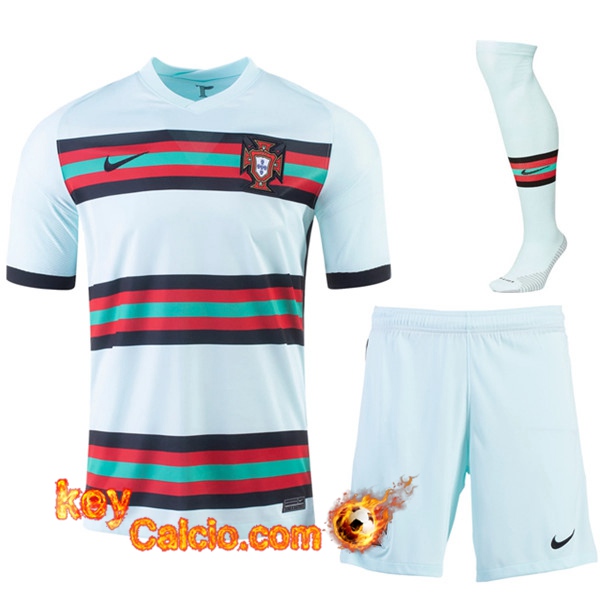 Kit Maglia Calcio Portogallo Seconda (Pantaloncini+Calzettoni) UEFA Euro 2020