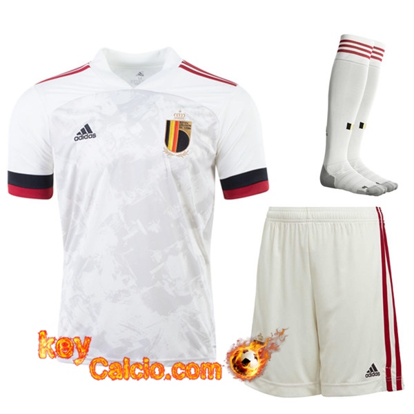 Kit Maglia Calcio Belgio Seconda (Pantaloncini+Calzettoni) UEFA Euro 2020