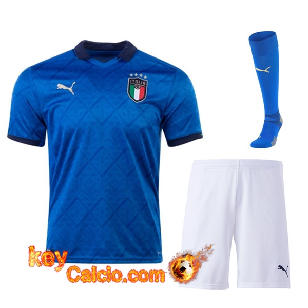 Kit Maglia Calcio Italia Prima (Pantaloncini+Calzettoni) UEFA Euro 2020