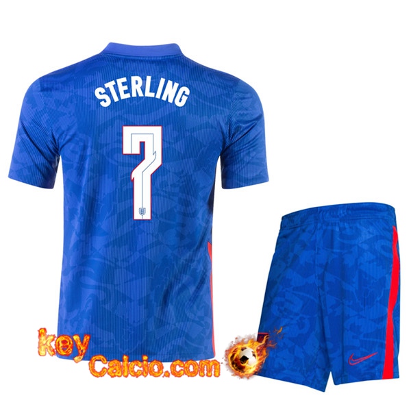Maglia Calcio UEFA Euro 2020 Inghilterra (Sterling 7) Bambino Seconda