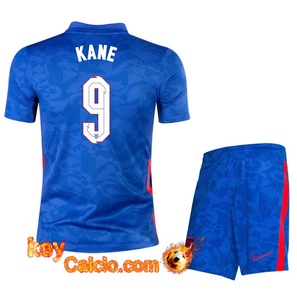Maglia Calcio UEFA Euro 2020 Inghilterra (Kane 9) Bambino Seconda