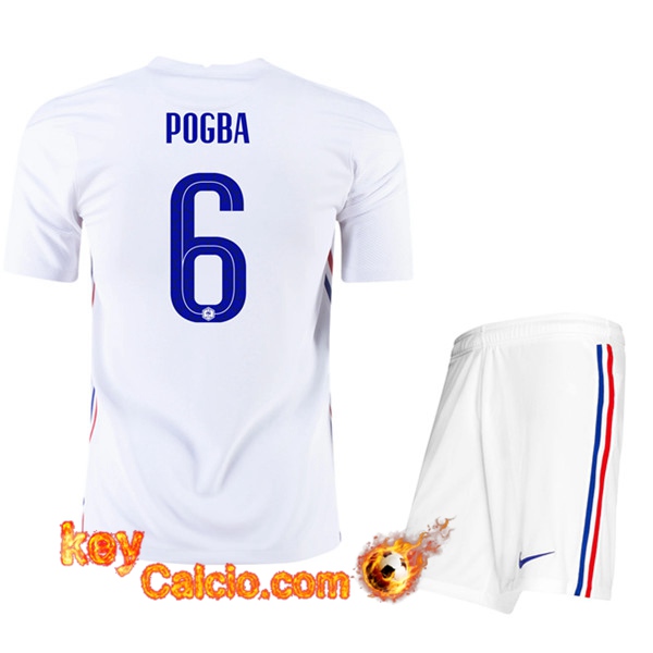 Maglia Calcio UEFA Euro 2020 Francia (Pogba 6) Bambino Seconda
