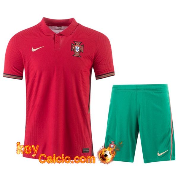 Kit Maglia Calcio Portogallo Prima + Pantaloncini UEFA Euro 2020