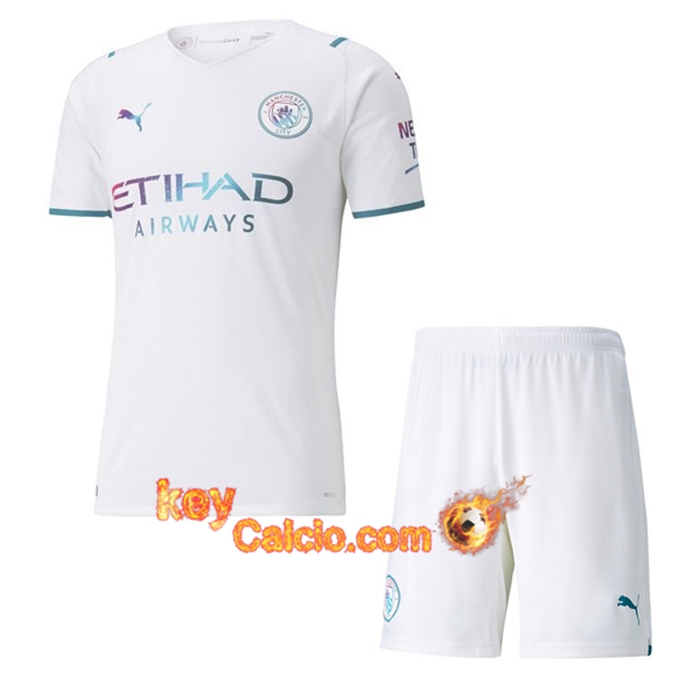 Kit Maglie Calcio Manchester City Seconda + Pantaloncini 2021/2022