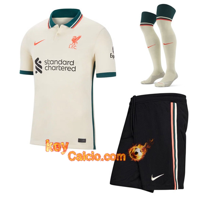 Kit Maglie Calcio FC Liverpool Seconda (Pantaloncini + Calzettoni) 2021/2022