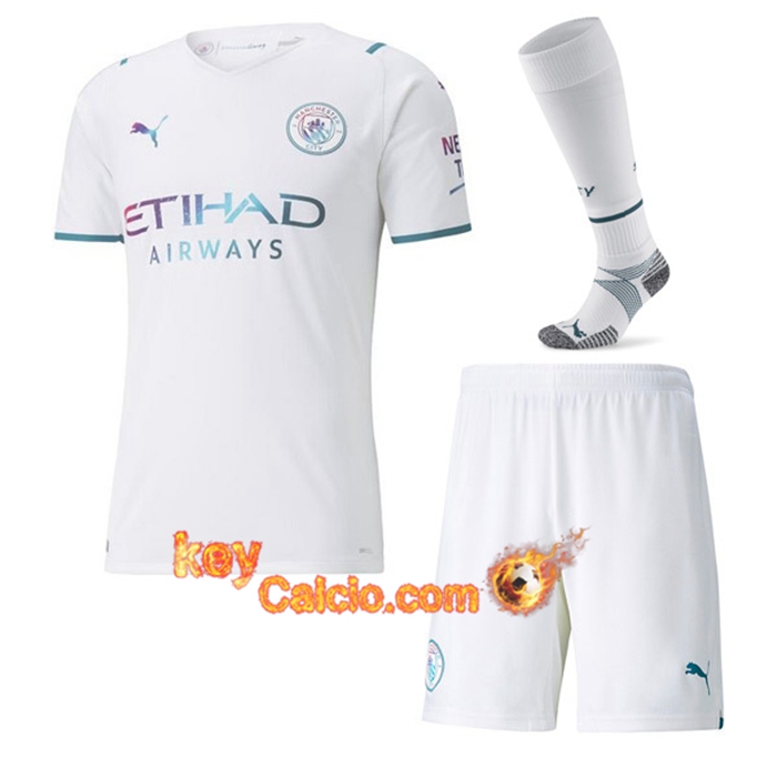 Kit Maglie Calcio Manchester City Seconda (Pantaloncini + Calzettoni) 2021/2022