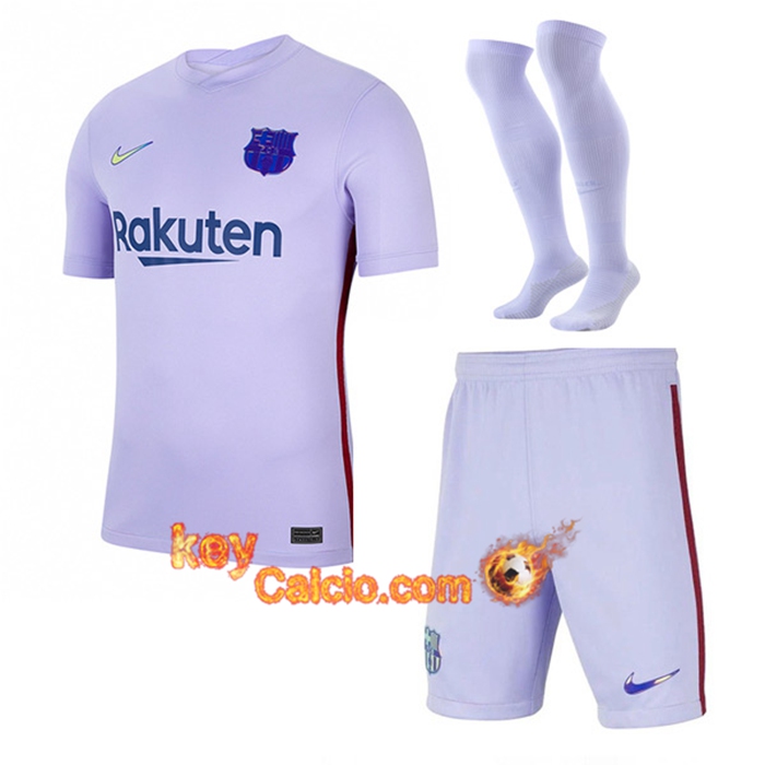 Kit Maglie Calcio FC Barcellona Seconda (Pantaloncini + Calzettoni) 2021/2022