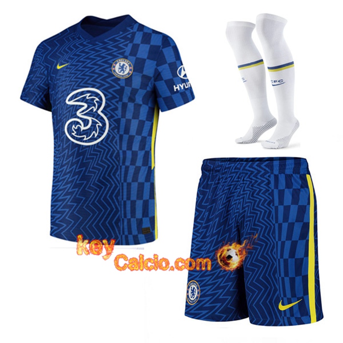Kit Maglie Calcio FC Chelsea Prima (Pantaloncini + Calzettoni) 2021/2022
