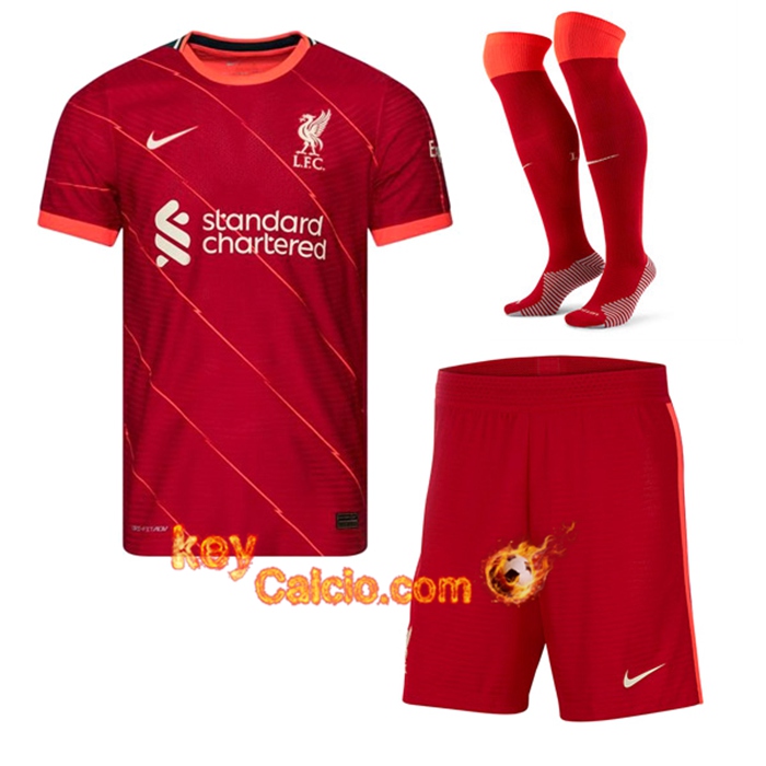 Kit Maglie Calcio FC Liverpool Prima (Pantaloncini + Calzettoni) 2021/2022