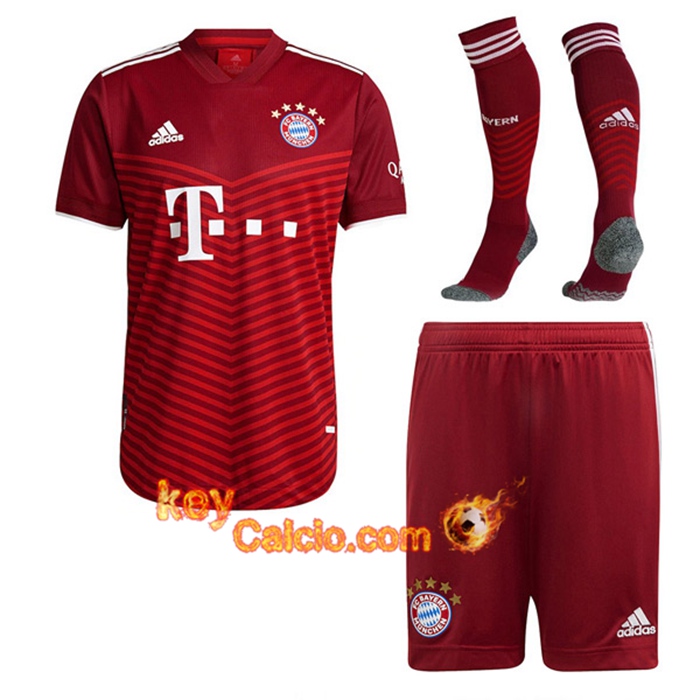 Kit Maglie Calcio Bayern Monaco Prima (Pantaloncini + Calzettoni) 2021/2022
