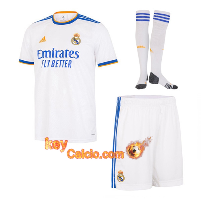 Kit Maglie Calcio Real Madrid Prima (Pantaloncini + Calzettoni) 2021/2022