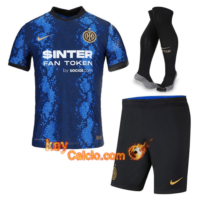 Kit Maglie Calcio Inter Milan Prima (Pantaloncini + Calzettoni) 2021/2022