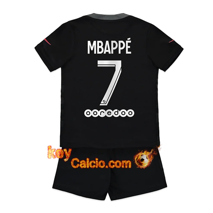 Maglie Calcio Jordan PSG (Mbappe 7) Bambino Terza 2021/2022