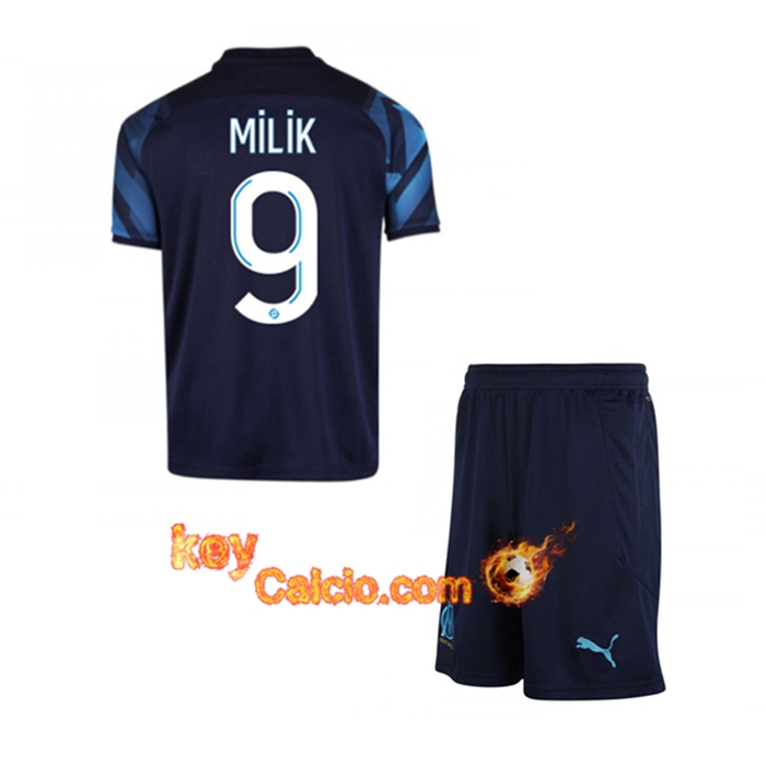 Maglie Calcio Marsiglia OM (MILIK 9) Bambino Seconda 2021/2022