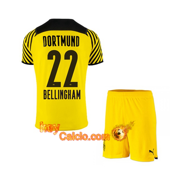 Maglie Calcio Dortmund BVB (Bellingham 22) Bambino Prima 2021/2022