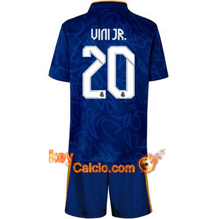 Maglie Calcio Real Madrid (Vini Jr 20) Bambino Seconda 2021/2022
