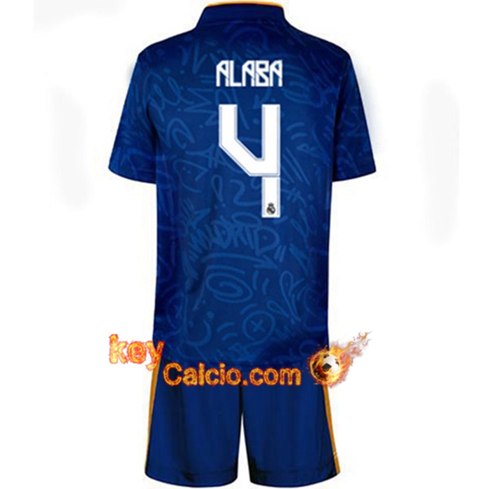Maglie Calcio Real Madrid (Alaba 4) Bambino Seconda 2021/2022