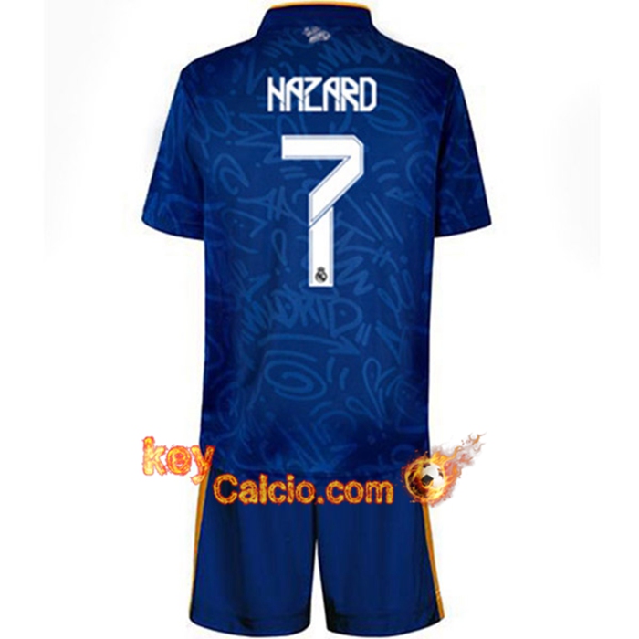Maglie Calcio Real Madrid (Hazard 7) Bambino Seconda 2021/2022