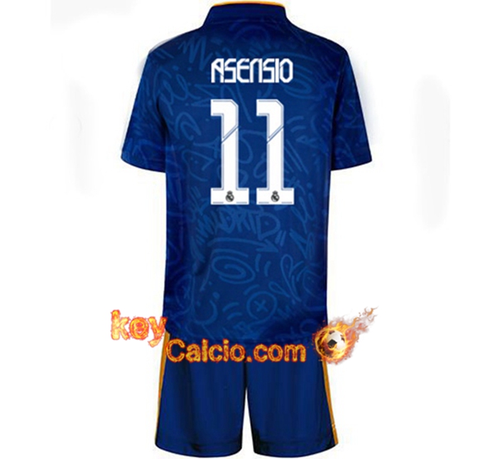 Maglie Calcio Real Madrid (Asensio 11) Bambino Seconda 2021/2022