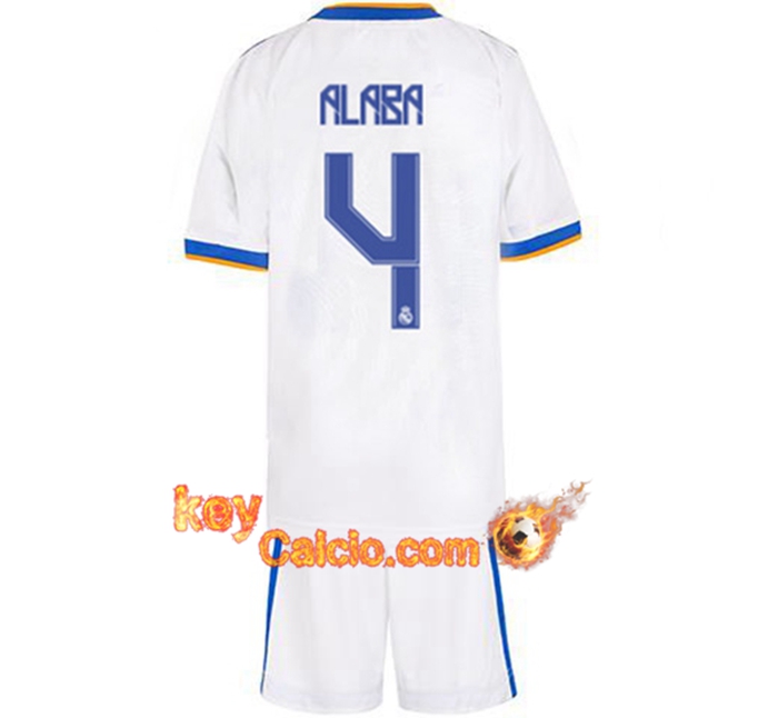 Maglie Calcio Real Madrid (Alaba 4) Bambino Prima 2021/2022