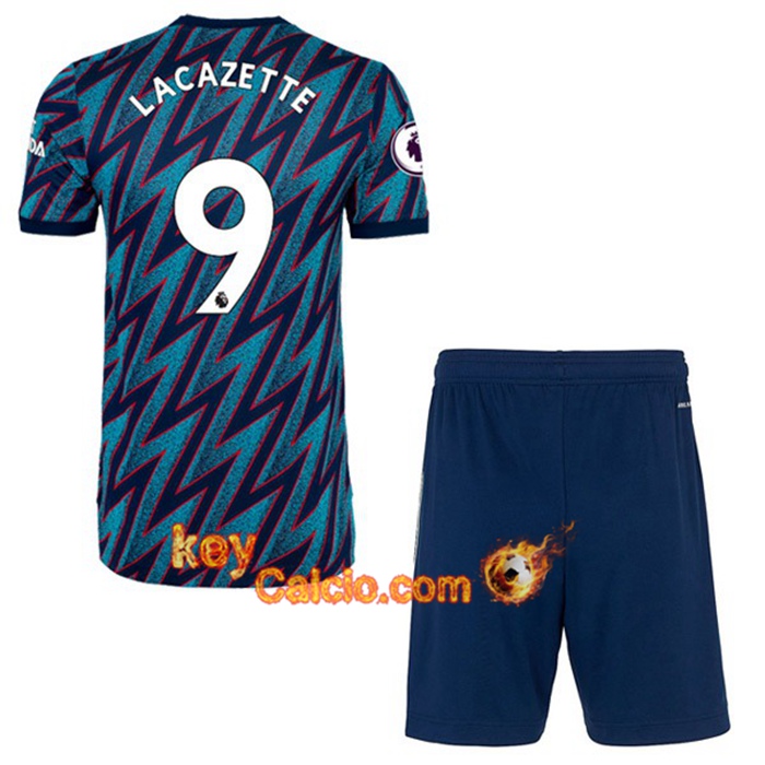 Maglie Calcio FC Arsenal (Alexandre Lacazette 9) Bambino Terza 2021/2022