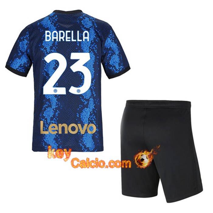 Maglie Calcio Inter Milan (BARELLA 23) Bambino Prima 2021/2022
