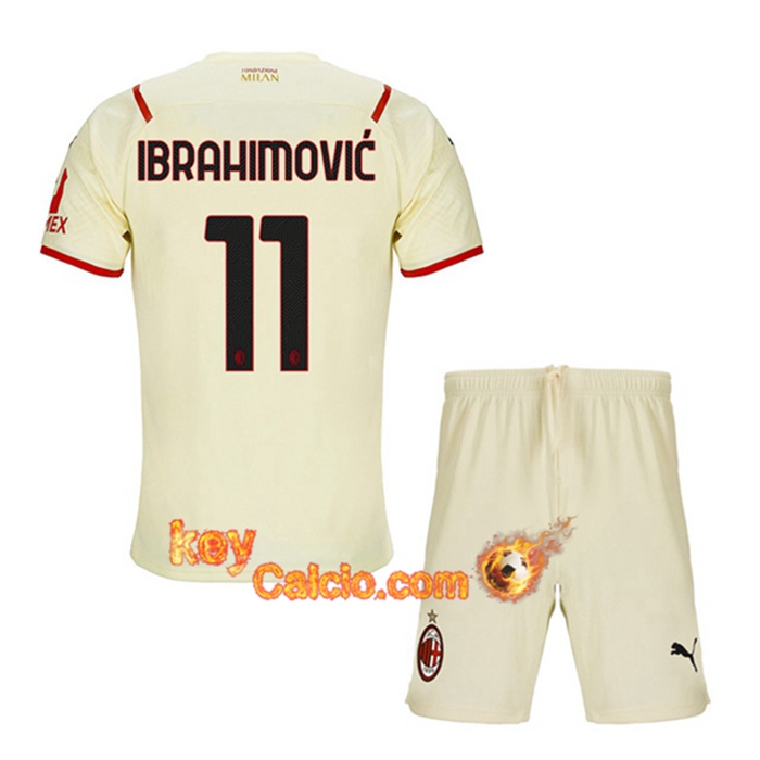 Maglie Calcio AC Milan (IBRAHIMOVIC 11) Bambino Seconda 2021/2022