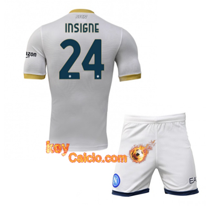 Maglie Calcio SSC Napoli (INAIGNE 24) Bambino Seconda 2021/2022