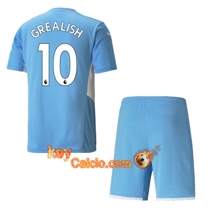 Maglie Calcio Manchester City (GREALISH 10) Bambino Prima 2021/2022