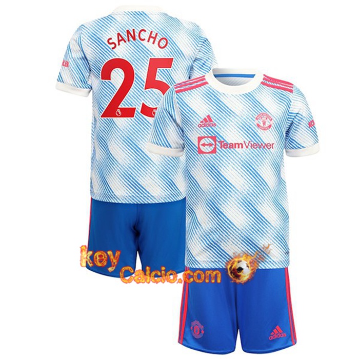 Maglie Calcio Manchester United (Sancho 25) Bambino Seconda 2021/2022