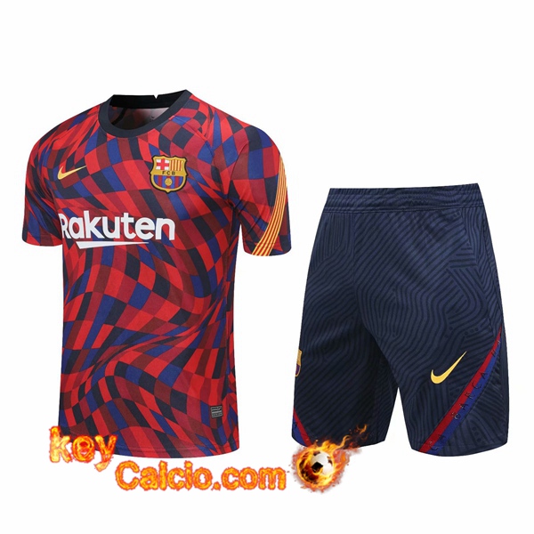 T Shirt Allenamento FC Barcellona + Pantaloncinis Rosso 20/21