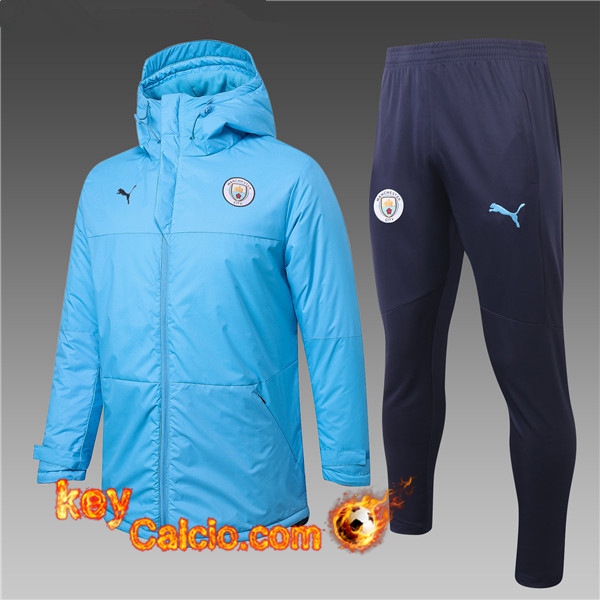 Nuova Piumino Calcio Manchester City Blu + Pantaloni 20/21
