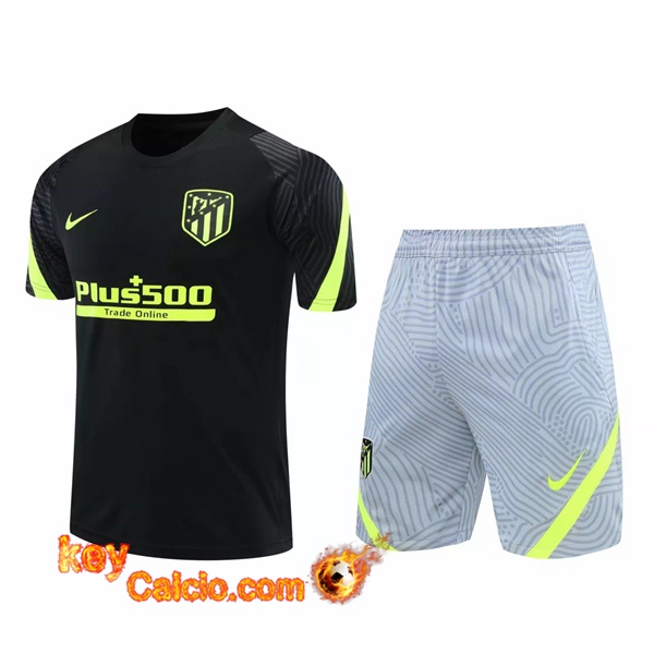 Kit Maglia Allenamento Atletico Madrid + Shorts Nero 20/21