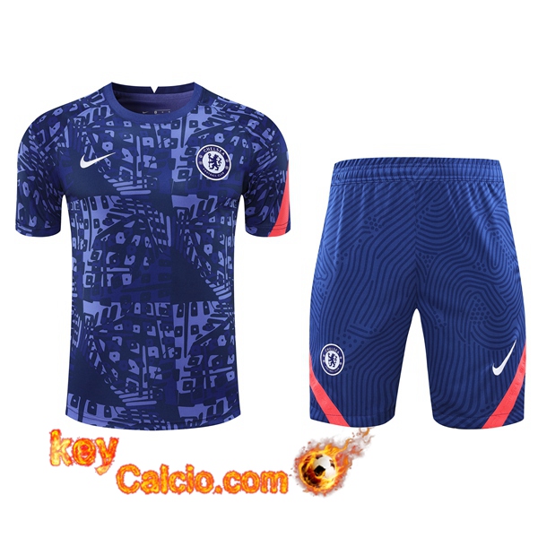 Maglia Allenamento FC Chelsea + Shorts Blu 20/21