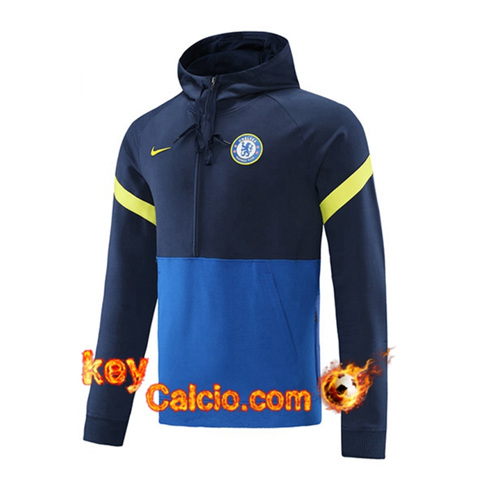 Felpa Allenamento Cappuccio FC Chelsea Blu Navy/Blu 2021/2022