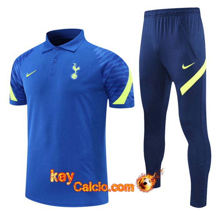 Kit Maglia Polo Tottenham Hotspur + Pantaloni Blu/Verde 2021/2022