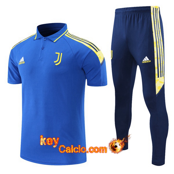 Kit Maglia Polo Juventus + Pantaloni Blu/Giallo 2021/2022