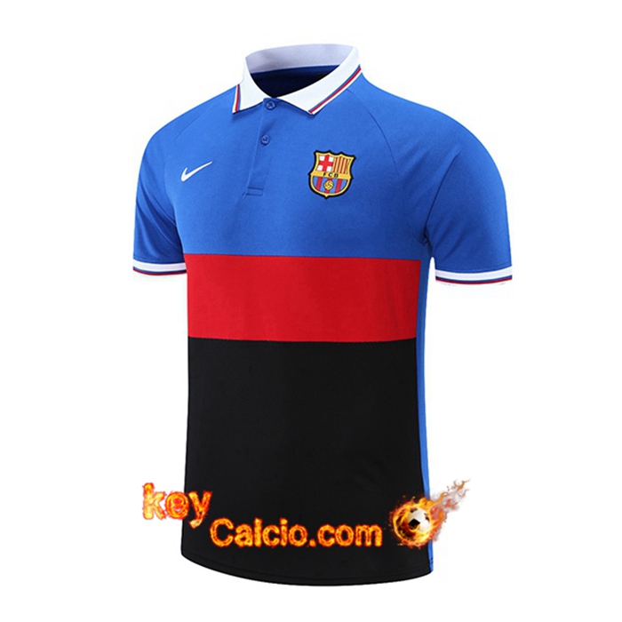 Maglia Polo FC Barcellona Blu/Nero/Rosso 2021/2022