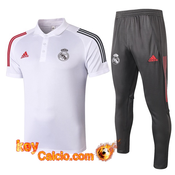 Maglia Polo Real Madrid + Pantaloni Bianco 20/21