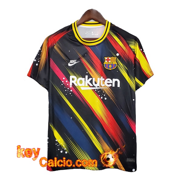 T Shirt Allenamento FC Barcellona Nero Giallo 20/21