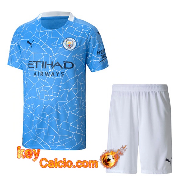 Kit Maglia Calcio Manchester City Prima + Pantaloncini 20/21