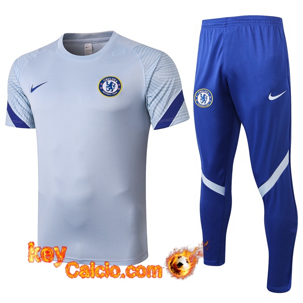 T Shirt Allenamento FC Chelsea + Pantaloni Grigio 20/21