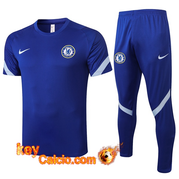 T Shirt Allenamento FC Chelsea + Pantaloni Blu 20/21